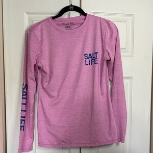Salt Life  Long Sleeve Performance Shirt in Pink and Blue size S